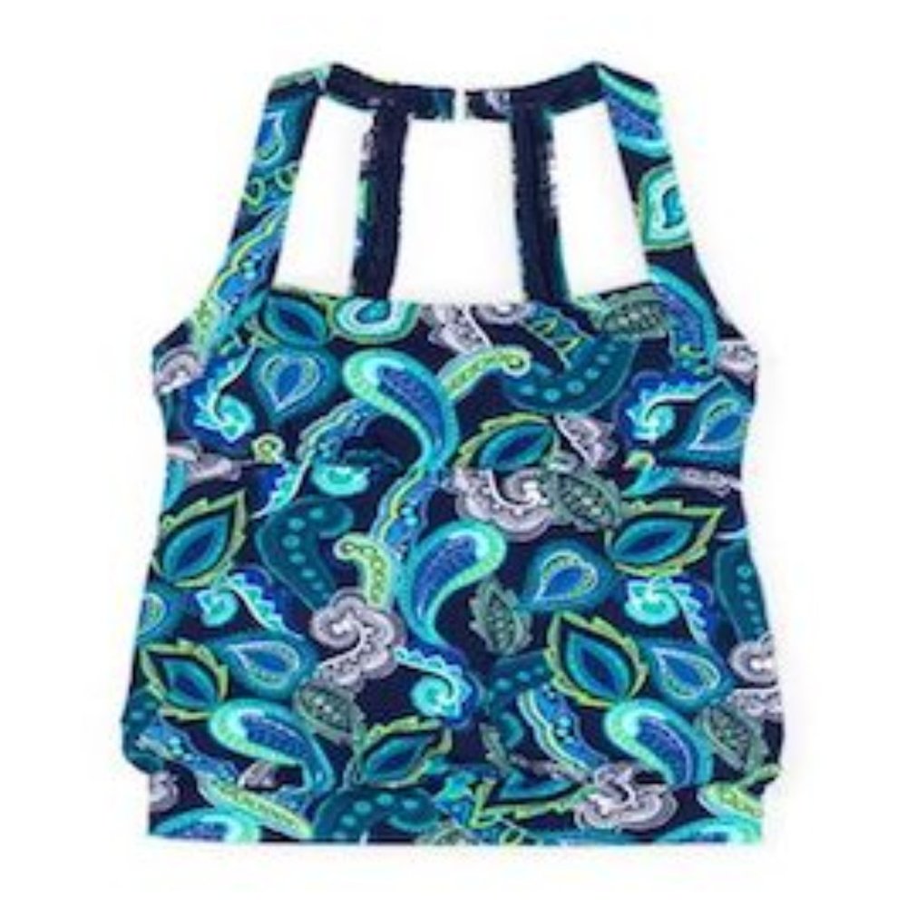 Lands'End Women's Blouson Tankini Top